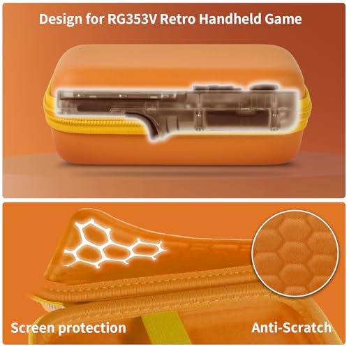 PAIYULE Travel Carrying Case for R36S RG353V RG353VS Handheld Game Console - color: Orange, style: For R36s