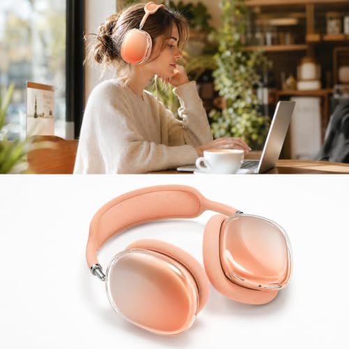 MOLOPPO Case Cover for AirPods Max, Clear Purple Gradient | Soft TPU, Anti-Scratch, Transparent, Ultra Protective - color: D-Gradient Brown