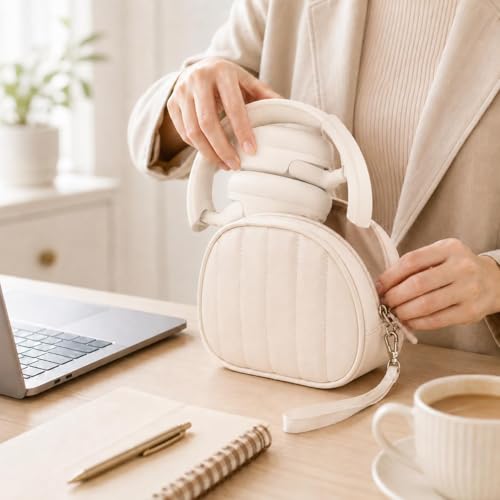 Soft-Touch Headphone Case for Sony, for JBL and for BERIBES-White - color: WHITE