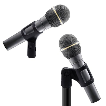 4Pcs Microphone Clip Rubber Flexible Mic Holder | Handheld Wireless, Adjustable Angle, Inner Diameter Range 30-50mm - style: Black, Square