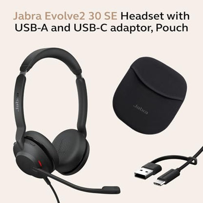 Jabra Evolve2 30 SE (2025 Version) Wired Dual-Ear USB Headset, Black - color: Black, style: All Platforms