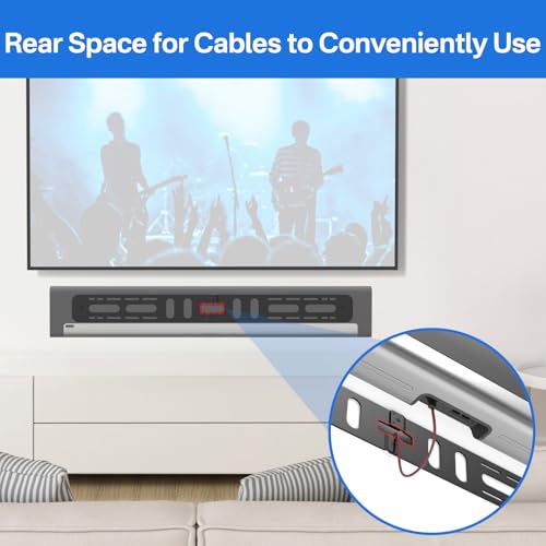 notiela Heavy-Duty Soundbar Wall Mount for Sonos Playbar Wall Mount Bracket for Space Saving - Durable Metal Mounting Bracket for Sonos Playbar Mount Under or Above TV Easy to Install - style: Heavy-duty Mount for Sonos Playbar