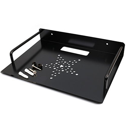 Alumimum Alloy Wall Mount Shelf Bracket for TV Accessories WiFi Router TV Box Set Top Box (Black, 11.2'' x 8.2'') - size: 11.2'' x 8.2''