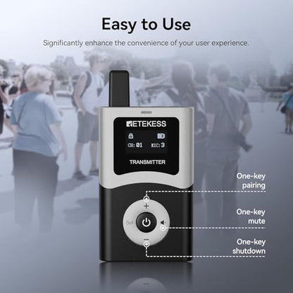 Retekess T130U(4nd Gen T130) U-Band Tour Guide System (5TX 120RX) | for Tour Groups, Digital Mode, Stable Signal, 32-Slot Charging Case,60-Slot Charging Case, 200M,40H, One-Key Operation - style: 5-120