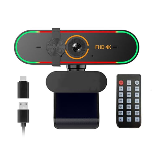 4K Webcam for DELL UltraSharp 49 Curved USB-C Hub Monitor-U4924DW,with Microphone& Privacy Cover & Plug&Play,Works Zoom/Teams/Skype/Google Meet