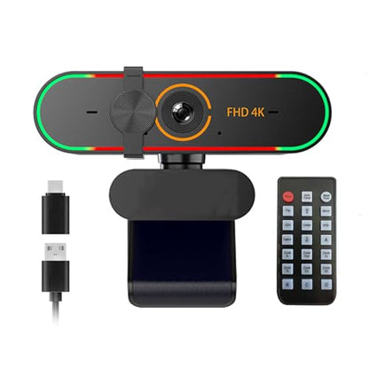 4K Webcam for DELL UltraSharp 49 Curved USB-C Hub Monitor-U4924DW,with Microphone& Privacy Cover & Plug&Play,Works Zoom/Teams/Skype/Google Meet