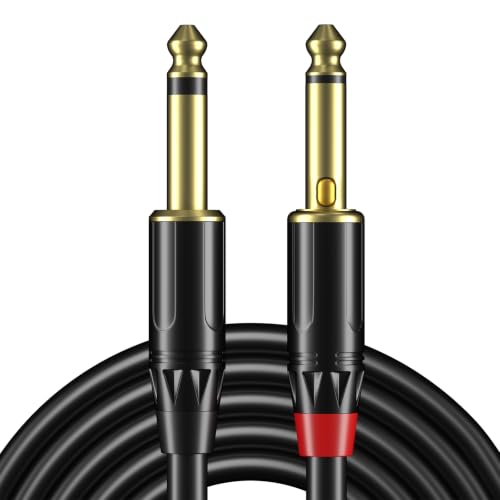 Guitar Cable 10ft, Professional Series Instrument Cable with Silent Elliptical Lock Plug, 6.35mm Stereo Plugs Guitar Cord for Electric Guitar, Amp, Mixer, Speaker, Studio Monitor