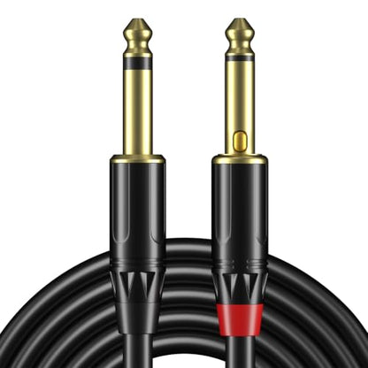 Guitar Cable 10ft, Professional Series Instrument Cable with Silent Elliptical Lock Plug, 6.35mm Stereo Plugs Guitar Cord for Electric Guitar, Amp, Mixer, Speaker, Studio Monitor