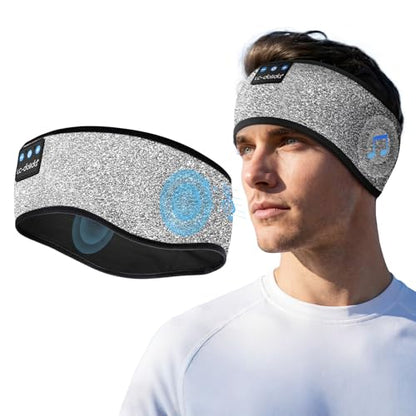 LC-dolida Sleep Headphones Bluetooth 5.4, Headband Headphones Earphones Wireless, Sleep Mask for Gifts,Workout,Jogging,Yoga(Sliver) - color: Sliver