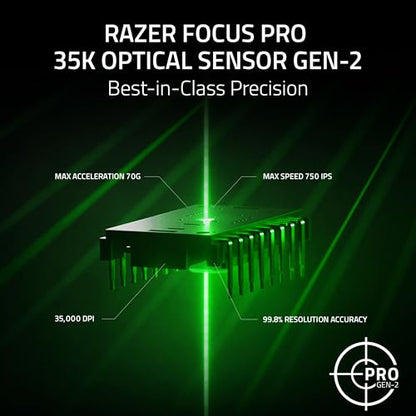 Razer Basilisk V3 Pro 35K Wireless Gaming Mouse, 140 Hr Battery, Black | 35K DPI Optical Sensor Gen 2, HyperScroll Tilt Wheel, 13 Customizable Controls, Chroma RGB, Optical Switches Gen 3
