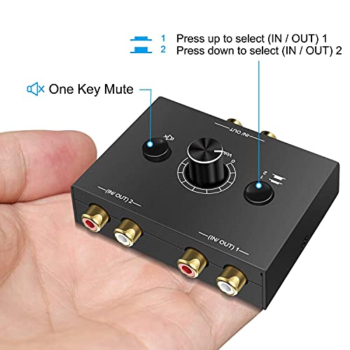 R/L Stereo Audio Switch Audio Switcher AB Switcher Passive Speaker Manual Selector Splitter Box Audio Sharing
