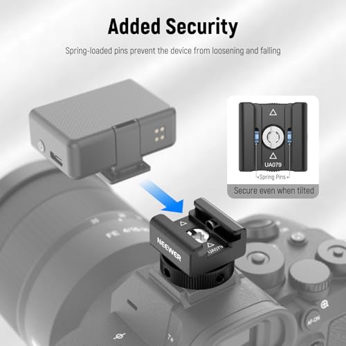 NEEWER Cold Shoe Mount Adapter Compatible with DJI Mic 2 Rode Wireless GO II Hollyland Saramonic NEEWER Wireless Mini Microphone, Anti Interference Offset Contact Design for Speedlite Flash, UA079 - style: UA079