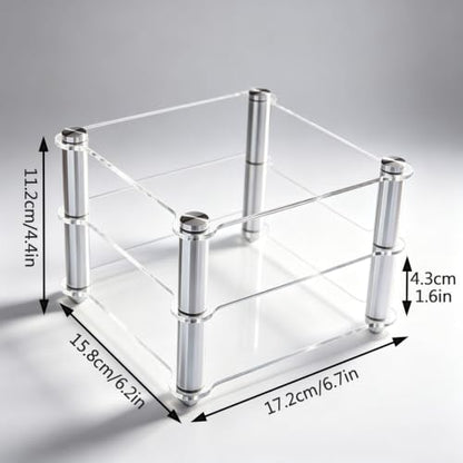 Stereo Cabinet, 3-Tier Desktop Open Audio Rack | Metal Frame, Acrylic Shelf, for Office Living Room