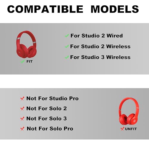 Studio 3 Headband Replacement -Top Headband Accessories, as Same The OEM Compatible with Studio 3 Wireless(A1914) & Studio 2 Wired/Wireless (B0500/B0501) Headphones (Studio 3-Red) - color: Studio 3-Red