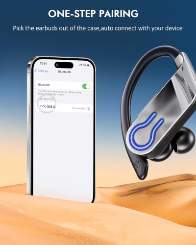 CoolJumper Wireless Bluetooth Earbuds 120H Playtime Bluetooth 5.3 Ear Buds for Sports, Hi-fi Stereo Earphones with LED Display Charging Case, Headphones for Running/Workout Audifonos inalambricos