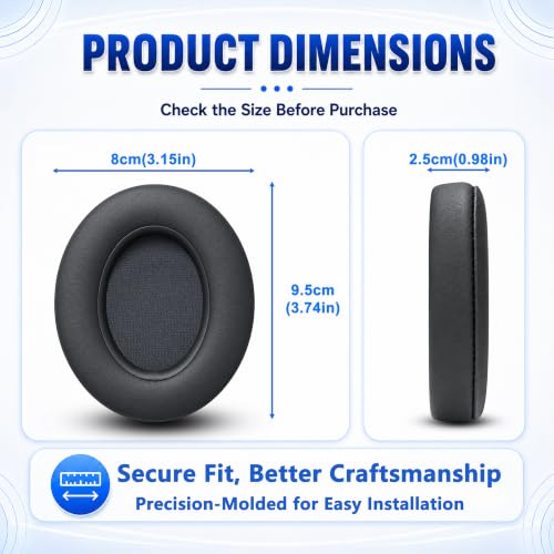 Replacement Ear Pads for Beats Studio 2 & Studio 3 (B0501, B0500) Wired & Wireless Headphones, Protein Leather Earpads Cushions with Memory Foam, Extra Thick Ear Cups,1 Pair (Titanium) - color: Titanium