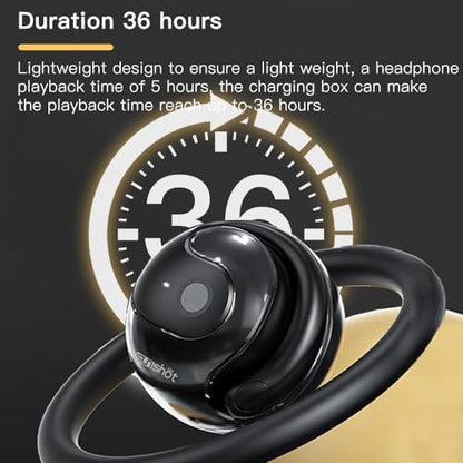 sunshot Ows Open Ear Buds Headphones Bluetooth 5.4,Bone Conducting Air Bone Conduction Headphones, 16mm Drivers,40H Playtime,Open Ear Earbuds IPX5 Waterproof and Noise Reducing Touch (Khaki) - color: Khaki