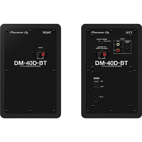 Pioneer DM-40D-BT 4-inch Desktop Active Monitor Speakers with Bluetooth (Pair, Black) with Studio Monitor Isolation Pads
