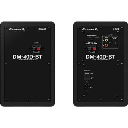 Pioneer DM-40D-BT 4-inch Desktop Active Monitor Speakers with Bluetooth (Pair, Black) with Studio Monitor Isolation Pads