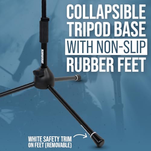 Shure by Gator Low-Profile Tripod Mic Stand with Adjustable Height and Telescoping Boom; (SH-TRIPODSTANDLP) - style: Low Profile + Boom