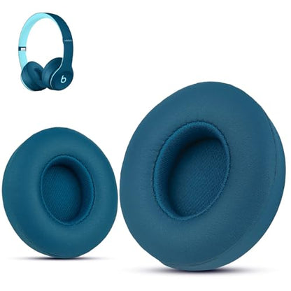 Krone Kalpasmos Beats Solo 3 Earpad Replacement for Solo 2 & Solo 3 | Soft Memory Foam Beats Solo 3 Replacement Ear Pads with Protein Leather, Durable Beat Headphone Cover for Solo 2/3, Pop Blue - color: Pop Blue