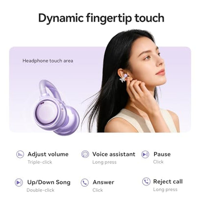 Open Ear Clip Earbuds Bluetooth 6.0, Wireless Ear Clip Headphones with LED Mirror Charging Case, IPX6 Waterproof 40H Playtime, Lightweight Open-Ear Earphones for Women Girls Gifts (Skin) - color: Skin