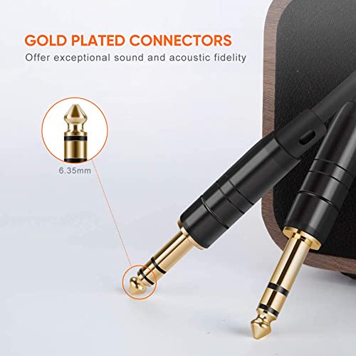 CableCreation 1/4 Inch 6.35mm TRS Balanced Stereo Instrument Guitar Cable | Pro Grade Quarter inch 1/4'' TRS Male to Male Audio Cable for Bass,Keyboard,AMP,Speaker,Mixer,Studio,Speaker/Receiver,6~50ft - size: 50 Feet