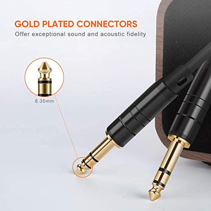 CableCreation 1/4 Inch 6.35mm TRS Balanced Stereo Instrument Guitar Cable | Pro Grade Quarter inch 1/4'' TRS Male to Male Audio Cable for Bass,Keyboard,AMP,Speaker,Mixer,Studio,Speaker/Receiver,6~50ft - size: 50 Feet