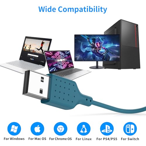 USB Earbuds for PC,Headphones with Microphone for Computer,Blue - color: Blue