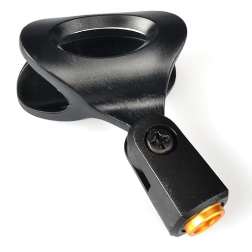 Generic Replacement MZQ800 Microphone Clamp Clip Holder for Sennheiser E835 Dynamic Cardioid Microphone, with Screw Adapters 5/8 Male to 3/8 Female, Black, 2 PACK