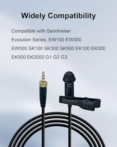 2-Pack 3.5mm TRS Lavalier Mic for Sennheiser Systems, 1.5M | Omnidirectional Lapel Microphones With Crisp Sound Pickup, For Youtube, Vlogging, Live Streaming, Interviews - size: 3.5mm TRS Plug Only for Sennheiser