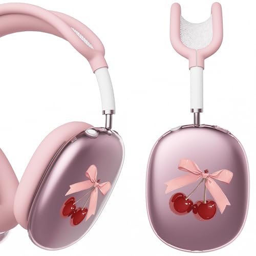 for AirPods Max Headphones Cherry Bow Ear Covers for AirPods Max 2 - color: Cherry Bow C/Pink