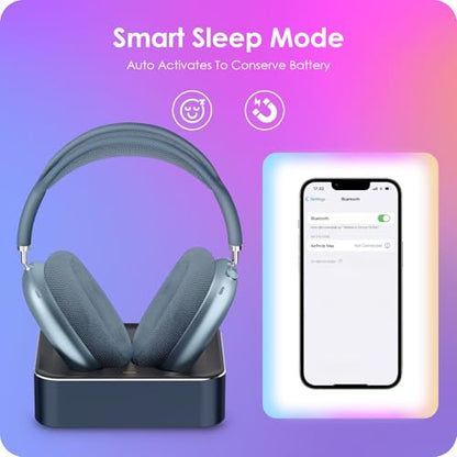 Headphone Charging Station for AirPods Max 1 & 2 - Magnetic Charger Dock with Lightning & USB-C Connectors, LED Indicator, Easy Drop-in Charging (Blue) - color: Blue
