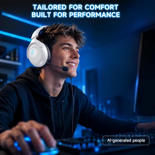 AOC Wireless Gaming Headset for PS5, 2.4GHz Gaming Headphone with Mic | 45H Playtime, Immersive Surround Sound, Noise Cancelling Game Headset for PS5, PC & Switch, Xbox with 3.5mm Cable - White