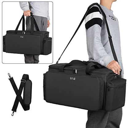 LoDrid Cable File Gig Bag with Padded Bottom for Sound Equipment, Bag Only | Dividers, DJ Wire Bag for 14"Laptop, Sound Equipment, DJ Gear and Musician Accessories