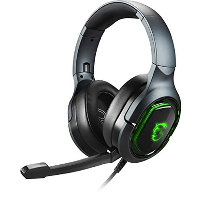msi Immerse GH50 Wired Gaming Headset, 7.1 Surround Sound, Foldable Metal Headband, RGB Mystic Light, Carrying Pouch Included, PC/Mac - size: Large, style: Immerse GH50