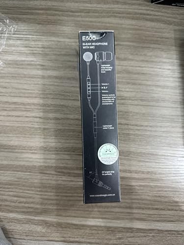 SoundMAGIC E50C Wired Earbuds, with Mic, in-Ear Monitor, 3.5mm Jack, Blue | Clear bass, Balanced HiFi sound, Noise isolation, Solid alloy shell, Inline mic & remote, Tangle-free cable, Comfortable fit - color: Blue