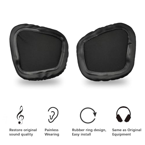 Replacement Ear Pads for Corsair Void & Corsair Void PRO RGB Wired/Wireless Gaming Headsets, Ear Cushion Pads Cover, Black Mesh Fabric, Memory Foam-Black