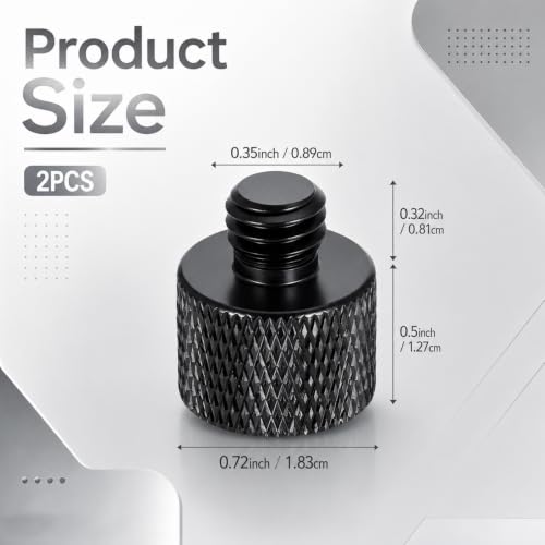 2 Pack Mic Stand Adapter Microphone Stand Adapter 5/8 Female to 3/8 Male Thread Screw 5/8 to 3/8 Adapters for Microphone Stands Boom Arm Camera Tripod