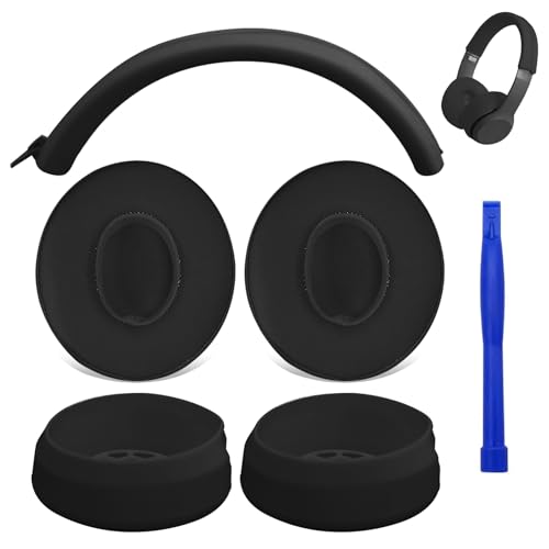 Adhiper Solo3 Ear Pads & Ear Covers & Headband Cover for Beats Solo 3 & Solo 2 Wireless Headphones, Protein Leather Solo3 Earpad Replacement Accessories Silicone Sweat Covers - Black - color: Black