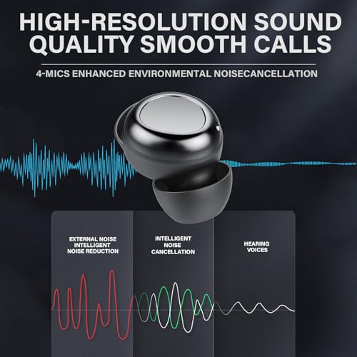 Sleep Ear Buds, New True Wireless Earbuds, Ultra-Mini Bluetooth 5.4 Earbuds for Side Sleepers, 53H Play Hi-Fi Stereo 3D Bass Noise Cancelling Bluetooth headphones, Sleep Mode, IP7 Waterproof Earphones