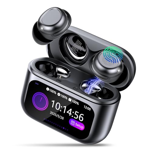 Sleep Earbuds Bluetooth 5.4 in Ear Touch Screen Sleep Headphones, Small Design Mini Sleep Earbuds for Side Sleepers with Sleep Mode, 48H Playtime Sleep Earphones Clear Calls, 5 EQ Modes, Black
