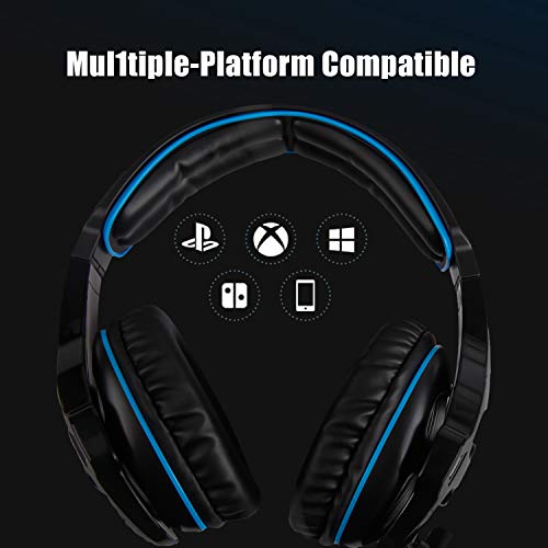 SADES SA810 Gaming Headset Surround Sound Stereo Headphones Bass Gaming Headphones with Noise Isolation Microphone Volume Control for Xbox One PS4 PC Laptop Mac Mobile