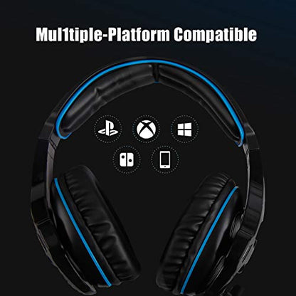 SADES SA810 Gaming Headset Surround Sound Stereo Headphones Bass Gaming Headphones with Noise Isolation Microphone Volume Control for Xbox One PS4 PC Laptop Mac Mobile