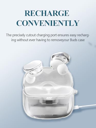 Case for JBL Tune Buds 2 True Wireless Noise Cancelling Earbuds,Clear Soft TPU Protective Cover with Keychain and Cleaner Kit for Women Men Shockproof Skin,Clear
