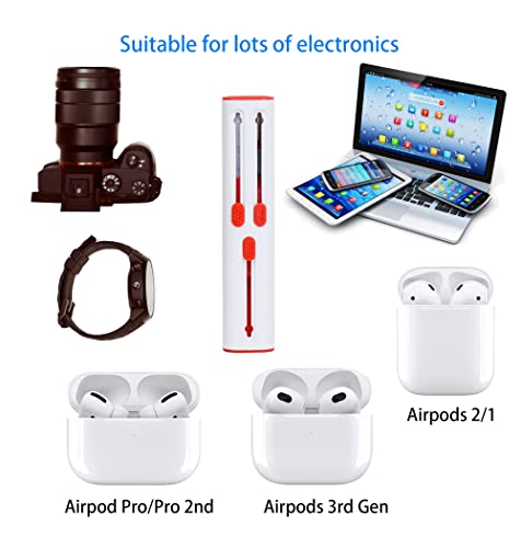 Cleaner Kit Compatible with Airpod Pro 1st 2nd 3rd Generation, Cleaning Kit and Keyboard Brush Gen 3 2 1, Pen Ear Bud Cleaning Tool for Earbuds, Laptop, Phone, (White)