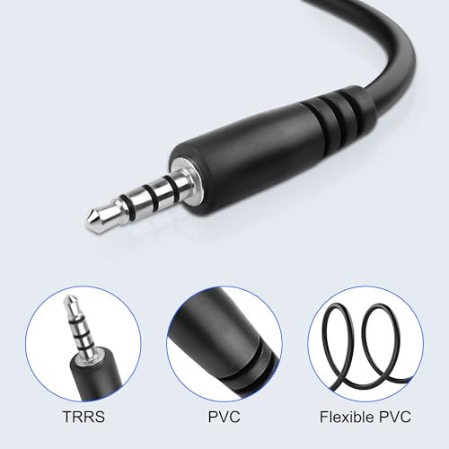 MEIRIYFA 3.5mm TRRS to D-Type Panel Mount Audio Extension Cable, 3.5mm 1/8" TRRS Male to D-Type Female 4 Pole Plug Stereo Headphone Cable for Headset, Laptop, Microphone - 53CM - style: 3.5MM TRRS Male