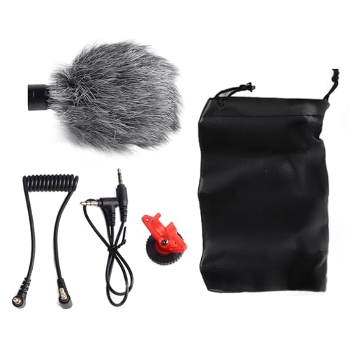 Lightweight and Sturdy Design Directional Microphone for Camera, Micro Plug and Play for Video Production, ABS/Compact