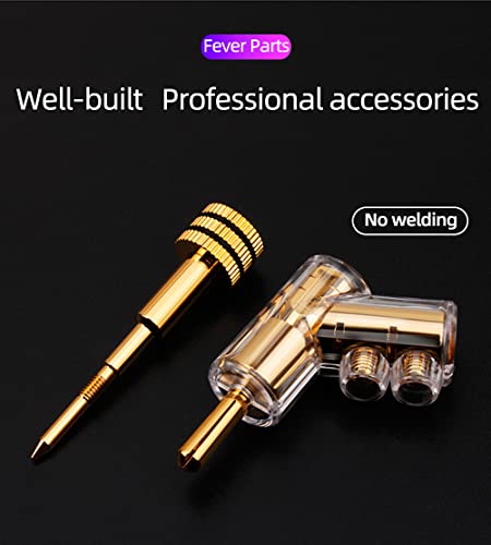 HiFi Banana Plugs Speaker Connectors Screw Locking Banana connectors Gold Plated Speaker Plugs -2Pairs / 4 pcs - color: Gold