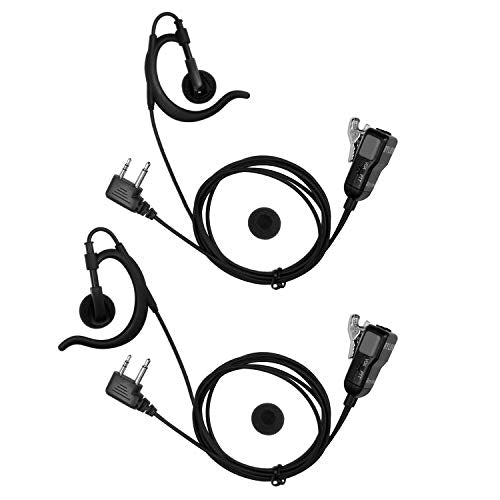 Two-Way Radio Ear-Clip Headset for Midland FRS,GMRS Radios-2 Pack | Compatible Midland Ear-Clip Headset and Midland Walkie Talkie Earpiece with PTT/VOX